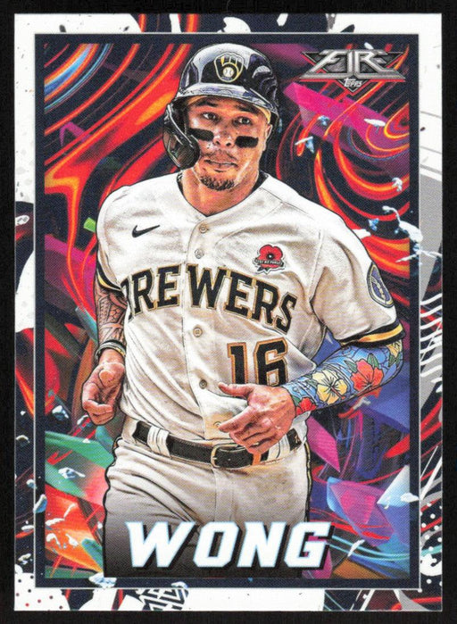 Kolten Wong 2022 Topps Fire Baseball # 41 Milwaukee Brewers Base - Collectible Craze America