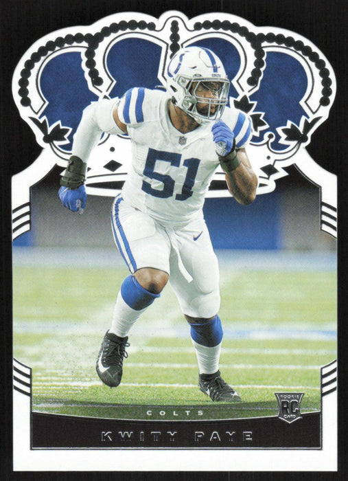 Kwity Paye 2021 Panini Chronicles Crown Royale Rookies # CR-40 RC Die-Cut Indianapolis Colts - Collectible Craze America