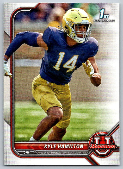 Kyle Hamilton 2021 Bowman University Football # 34 Notre Dame Fighting Irish 1st Bowman - Collectible Craze America