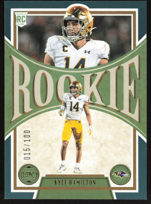 Kyle Hamilton 2022 Panini Legacy Rookie # 172 RC Green 15/100 Baltimore Ravens - Collectible Craze America