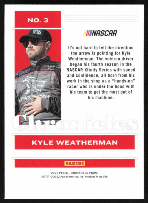 Kyle Weatherman 2022 Panini Chronicles Racing Chronicles # 3 - Collectible Craze America