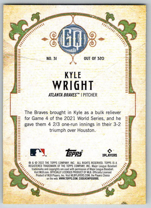 Kyle Wright 2022 Topps Gypsy Queen # 31 Atlanta Braves - Collectible Craze America