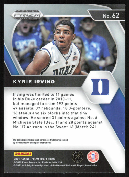 Kyrie Irving 2021 Panini Prizm Draft Picks # 62 Duke Blue Devils - Collectible Craze America