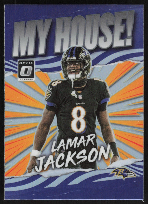 Lamar Jackson 2021 Donruss Optic My House! # MH-9 Silver Prizm Baltimore Ravens - Collectible Craze America