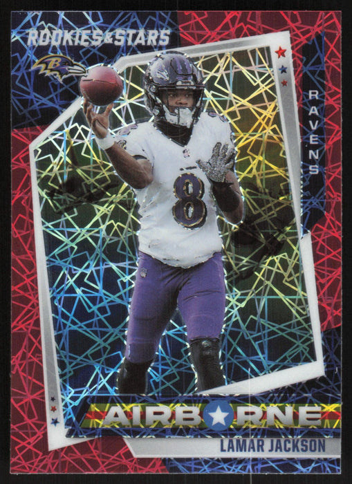 Lamar Jackson 2021 Panini Rookies & Stars # AB-9 Airborne Longevity Baltimore Ravens - Collectible Craze America