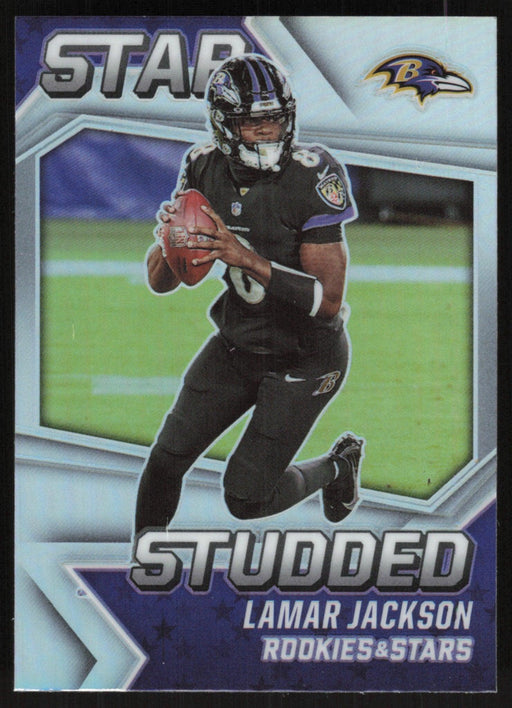 Lamar Jackson 2021 Panini Rookies & Stars # SS-14 Star Studded Silver Prizm Baltimore Ravens - Collectible Craze America