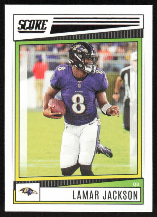 Lamar Jackson 2022 Panini Score Football # 184 Base Baltimore Ravens - Collectible Craze America