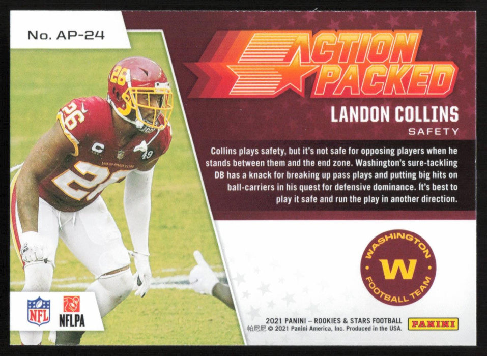 Landon Collins 2021 Panini Rookie & Stars # AP-24 Action Packed Washington Football Team - Collectible Craze America