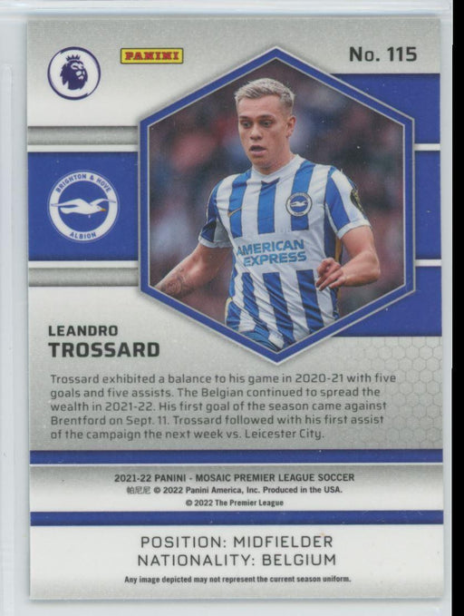 Leandro Trossard 2021 Panini Mosaic Premier League # 115 Brighton & Hove Albion - Collectible Craze America