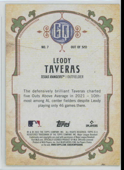 Leody Taveras 2022 Topps Gypsy Queen # 7 Texas Rangers - Collectible Craze America