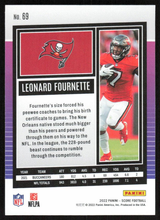 Leonard Fournette 2022 Panini Score Football # 69 Base Tampa Bay Buccaneers - Collectible Craze America