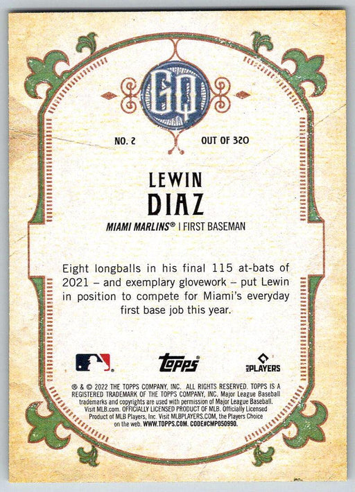 Lewin Diaz 2022 Topps Gypsy Queen # 2 Miami Marlins - Collectible Craze America