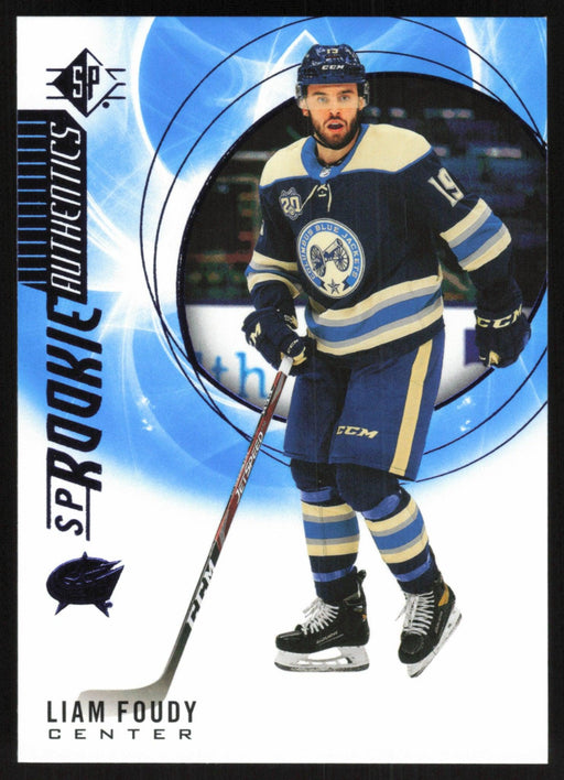 Liam Foudy 2020 SP Hockey Rookie Autentics # 105 RC Blue Columbus Blue Jackets - Collectible Craze America