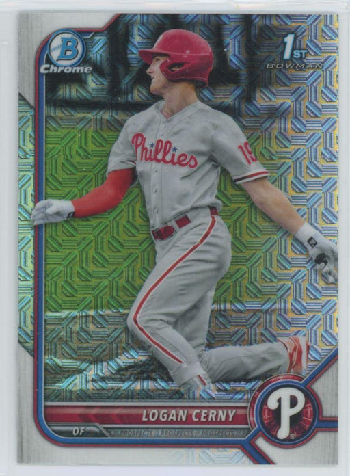 Logan Cerny 2022 Bowman Chrome Prospects # BCP-120 Mojo Refrctor Philadelphia Phillies - Collectible Craze America