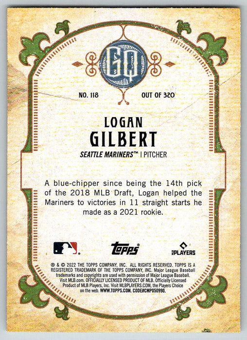 Logan Gilbert 2022 Topps Gypsy Queen # 118 Seattle Mariners - Collectible Craze America