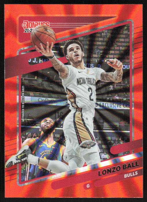 Lonzo Ball 2021 Donruss # 79 Orange Holo Laser Chicago Bulls - Collectible Craze America