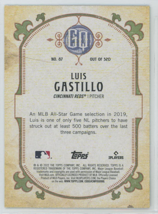 Luis Castillo 2022 Topps Gypsy Queen # 87 Green Border Cincinnati Reds - Collectible Craze America