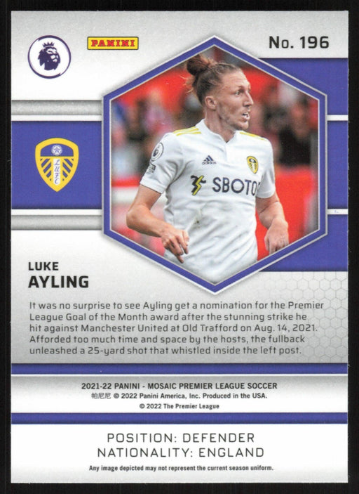 Luke Ayling 2021 Panini Mosaic Premier League # 196 Leeds United Base - Collectible Craze America