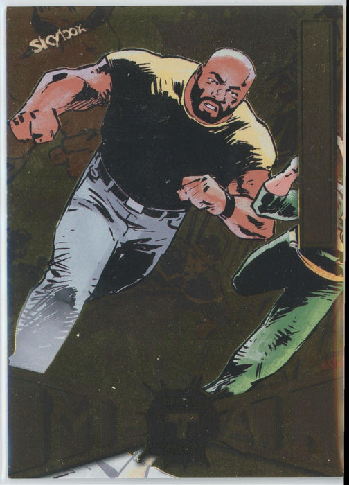 Luke Cage 2021 Upper Deck Skybox Spider-Man Marvel Metal Universe # 45 Light FX Gold - Collectible Craze America