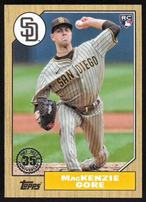 MacKenzie Gore 2022 Topps Update # 87TBU-39 1987 Topps RC San Diego Padres - Collectible Craze America