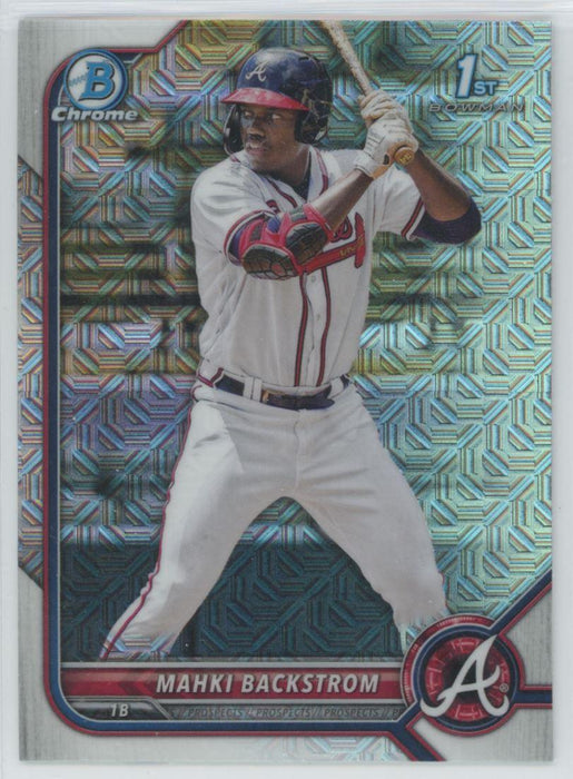 Mahki Backstrom 2022 Bowman Chrome Prospects # BCP-121 Mojo Refrctor Atlanta Braves - Collectible Craze America