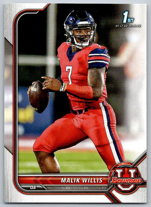 Malik Willis 2021 Bowman University Football # 29 Liberty Flames 1st Bowman - Collectible Craze America