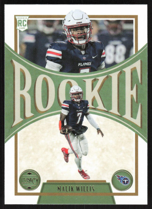 Malik Willis 2022 Panini Legacy Rookie # 143 RC Tennessee Titans Base - Collectible Craze America