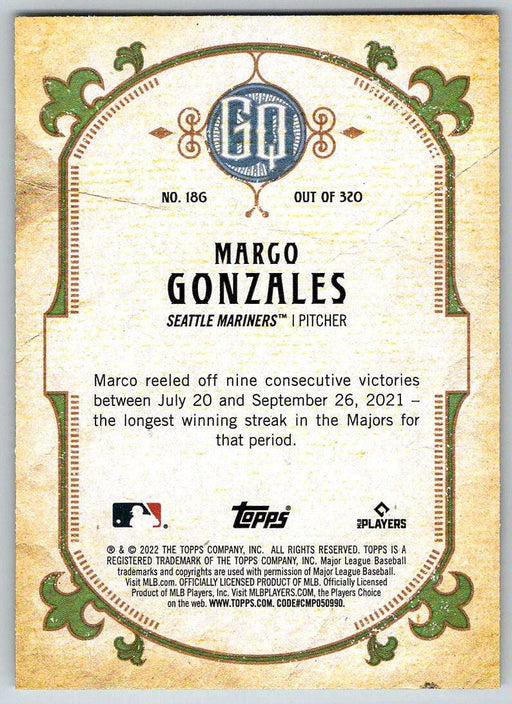 Marco Gonzales 2022 Topps Gypsy Queen # 186 Seattle Mariners - Collectible Craze America