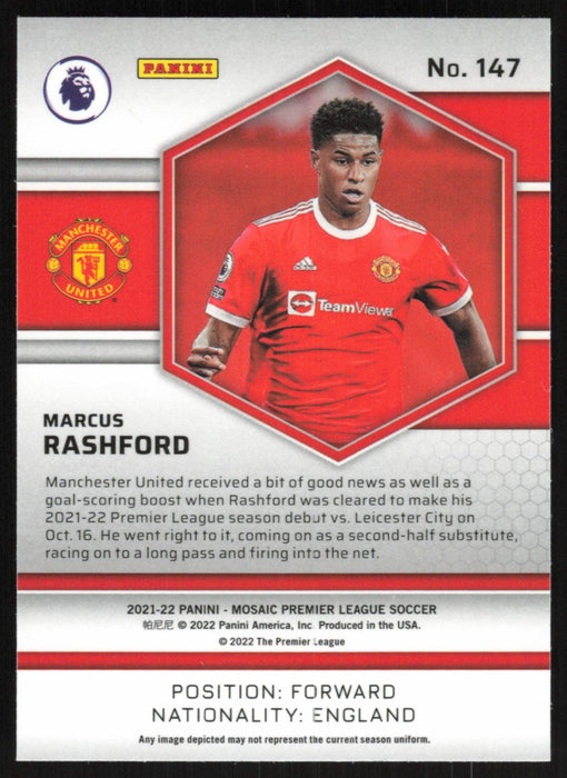 Marcus Rashford 2021 Panini Mosaic Premier League # 147 Manchester United Base - Collectible Craze America