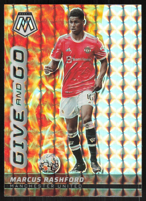 Marcus Rashford 2021 Panini Mosaic Premier League # 28 Give and Go Prizm Manchester United - Collectible Craze America