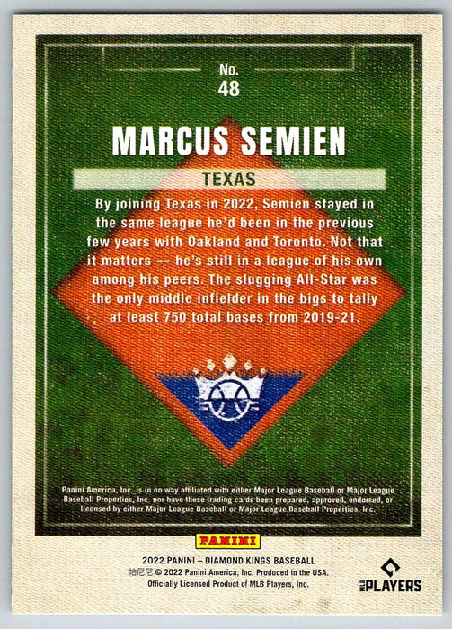 Marcus Semien 2022 Panini Diamond Kings # 48 Texas Rangers - Collectible Craze America