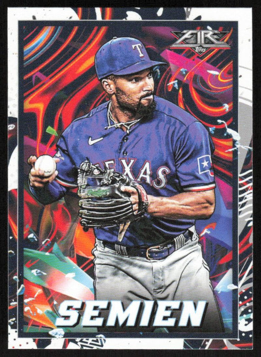 Marcus Semien 2022 Topps Fire Baseball # 180 Texas Rangers Base - Collectible Craze America