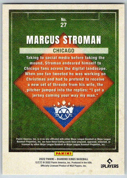 Marcus Stroman 2022 Panini Diamond Kings # 27 Chicago Cubs - Collectible Craze America