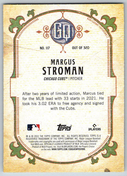 Marcus Stroman 2022 Topps Gypsy Queen # 117 Chicago Cubs - Collectible Craze America