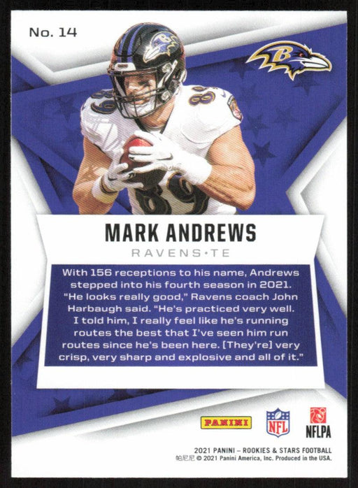 Mark Andrews 2021 Panini Rookies & Stars # 14 Baltimore Ravens Base - Collectible Craze America