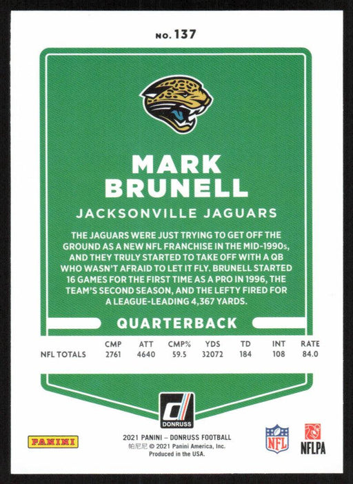 Mark Brunell 2021 Donruss Football # 137 Jacksonville Jaguars Base - Collectible Craze America