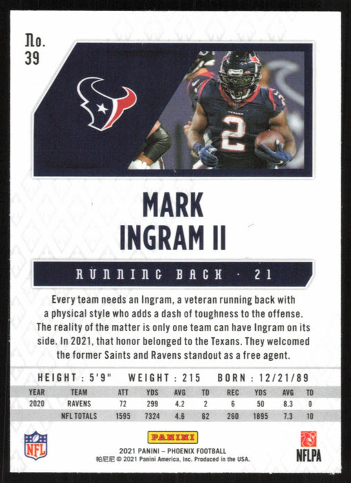 Mark Ingram II 2021 Panini Phoenix # 39 Houston Texans Base - Collectible Craze America