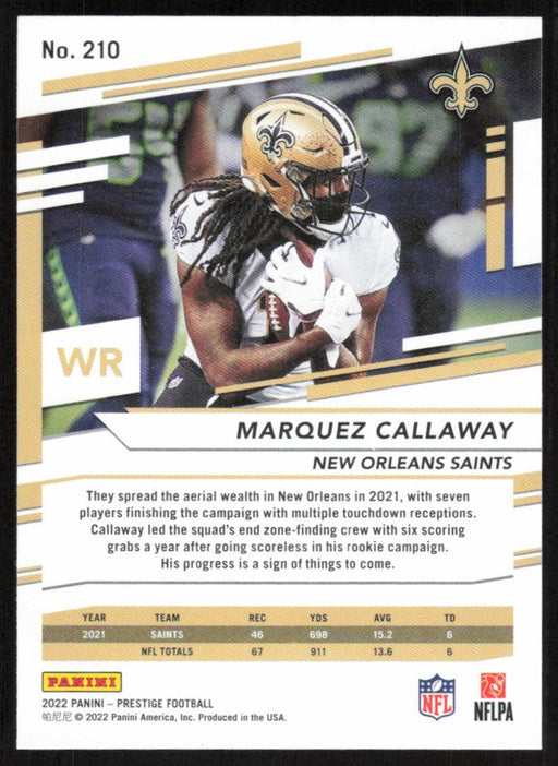 Marquez Callaway 2022 Panini Prestige # 210 New Orleans Saints - Collectible Craze America