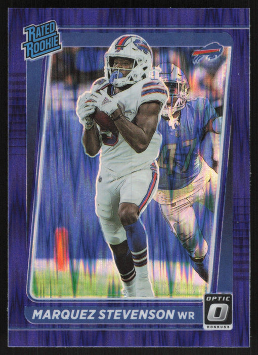 Marquez Stevenson 2021 Donruss Optic Rated Rookie # 257 RC Purple Shock Buffalo Bills - Collectible Craze America