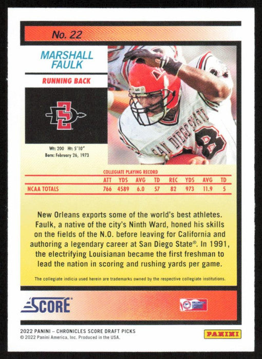 Marshall Faulk 2022 Panini Chronicles Draft Picks # 22 Score San Diego State Aztecs - Collectible Craze America