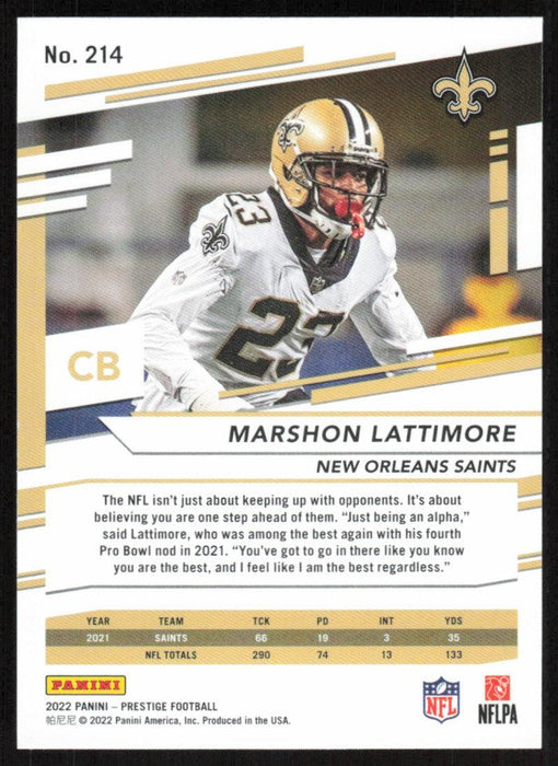 Marshon Lattimore 2022 Panini Prestige # 214 New Orleans Saints - Collectible Craze America