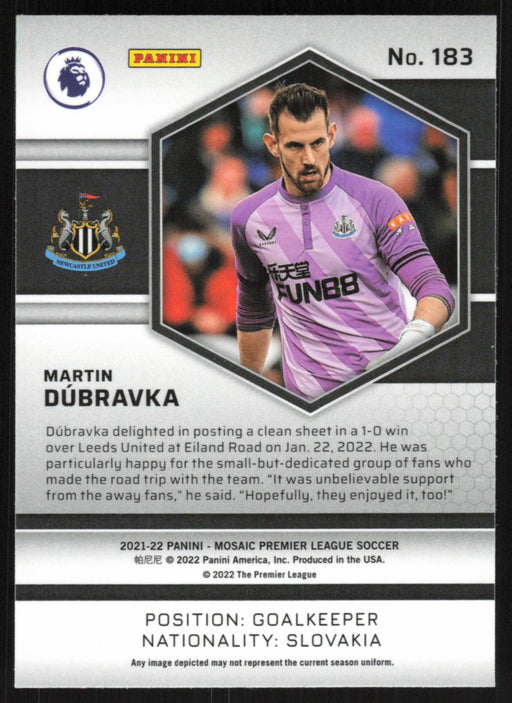 Martin Dubravka 2021 Panini Mosaic Premier League # 183 Newcastle United Base - Collectible Craze America