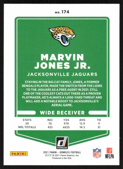 Marvin Jones Jr. 2021 Donruss Football # 174 Jacksonville Jaguars Base - Collectible Craze America