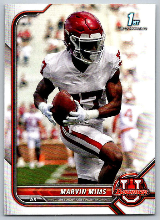 Marvin Mims 2021 Bowman University Football # 17 Oklahoma Sooners 1st Bowman - Collectible Craze America