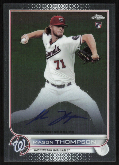 Mason Thompson 2022 Topps Chrome Baseball # RA-MT RC Auto Washington Nationals - Collectible Craze America