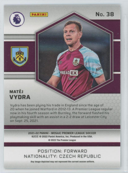 Matej Vydra 2021 Panini Mosaic Premier League # 38 Burnley - Collectible Craze America