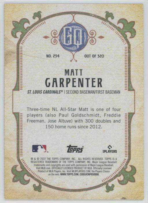 Matt Carpenter 2022 Topps Gypsy Queen # 294 St. Louis Cardinals - Collectible Craze America