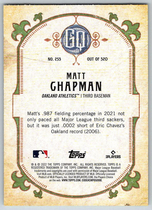 Matt Chapman 2022 Topps Gypsy Queen # 253 Oakland Athletics - Collectible Craze America