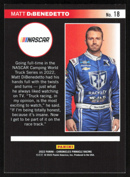 Matt DiBenedetto 2022 Panini Chronicles Racing Pinnacle # 18 - Collectible Craze America