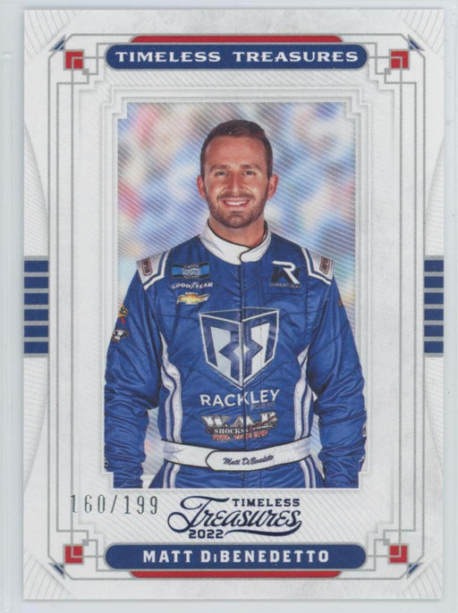 Matt DiBenedetto 2022 Panini Chronicles Racing Timeless Treasures # 16 Blue 160/199 - Collectible Craze America